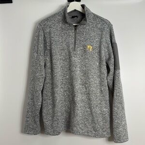 Charles River Apparel Quarter Zip Heather Gray Sweater